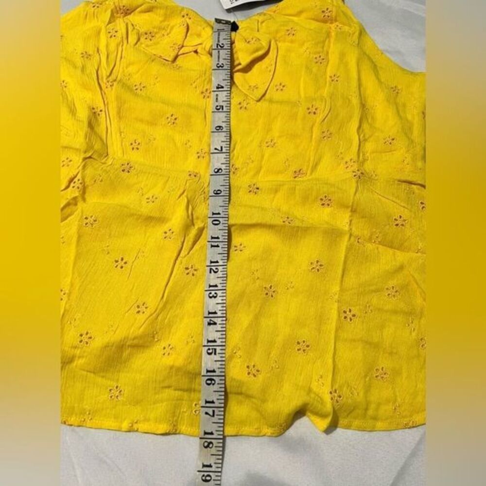 Torrid Peplum Eyelet Cami babydoll sleeveless blouse top yellow‎ size 1X - Picture 8 of 13